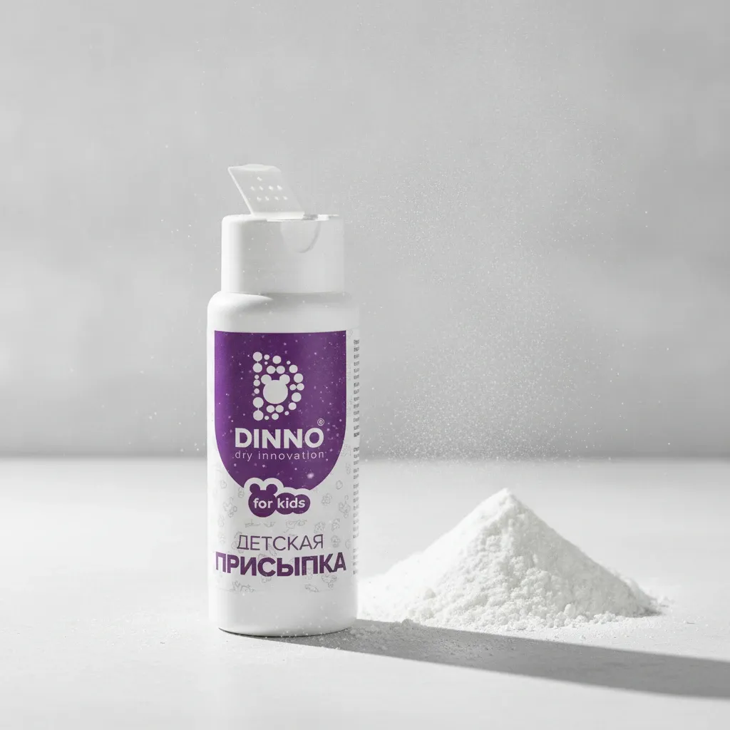 Флакон присыпки с тальком DINNO и горка присыпки